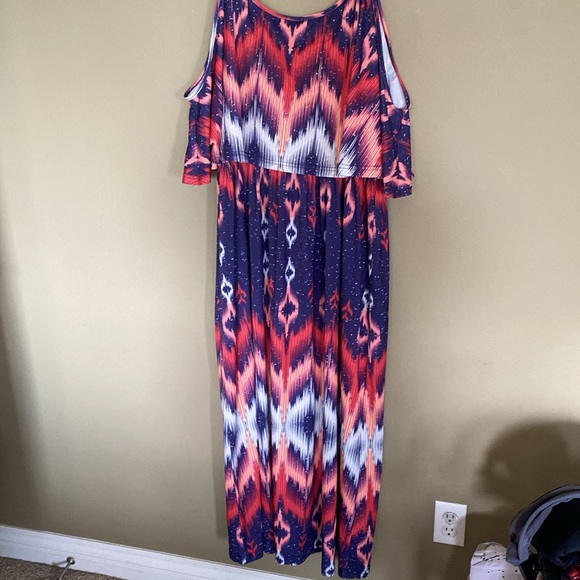 πLILY OF FIRMIANA- NWT Maxi Sun dress with cut out shoulders- Sz 4X - Picture 5 of 11